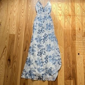 Dainty Hooligan Charming Blue Floral Print Maxi Dress
